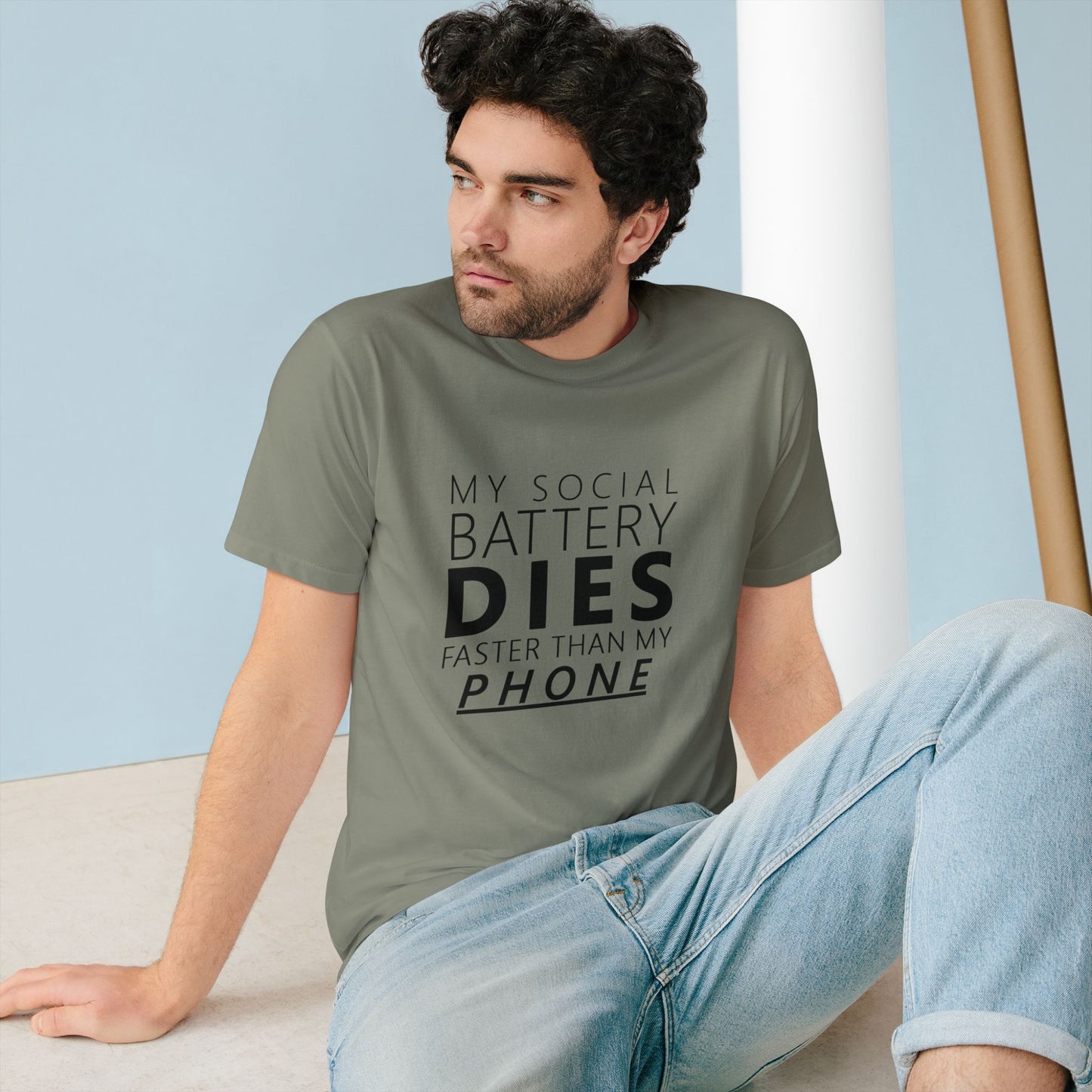 My Social Battery Dies Organic Unisex T-Shirt