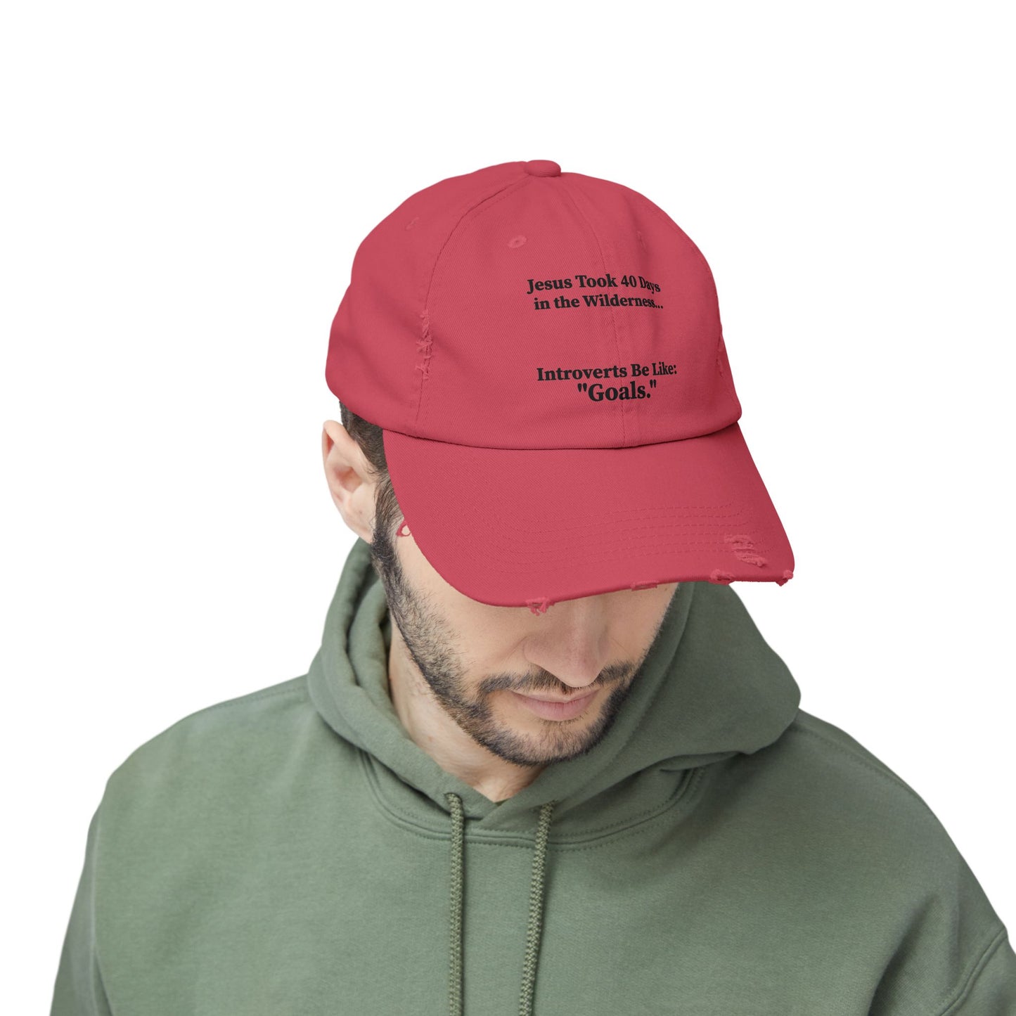 Unisex Distressed Cap with Motivational Quotes