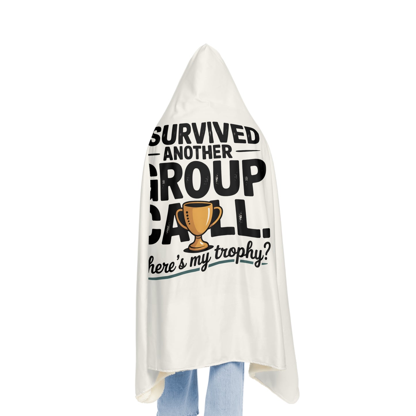 Cozy Group Call Snuggle Blanket, Hooded Throw for Zoom Meetings, Funny Gift for Remote Workers, Comfort in Style, Work from Home Essentials