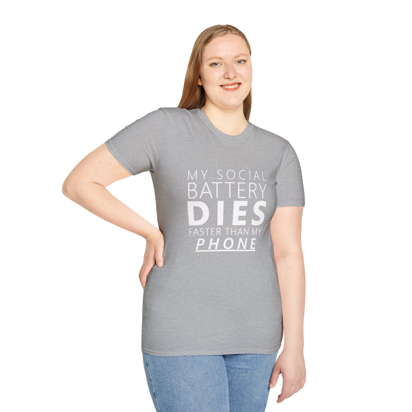 My Social Battery Dies Unisex T-Shirt