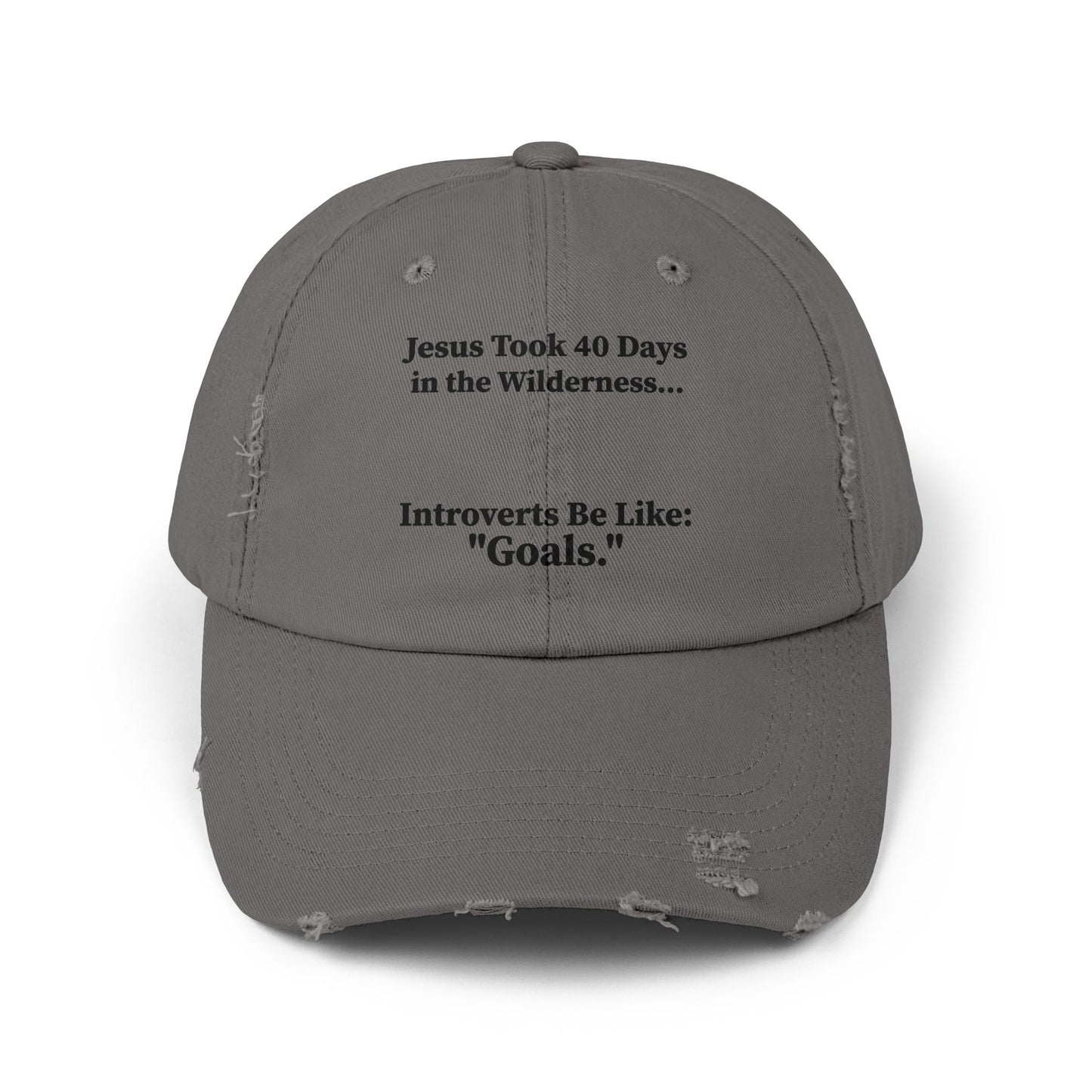 Unisex Distressed Cap with Motivational Quotes