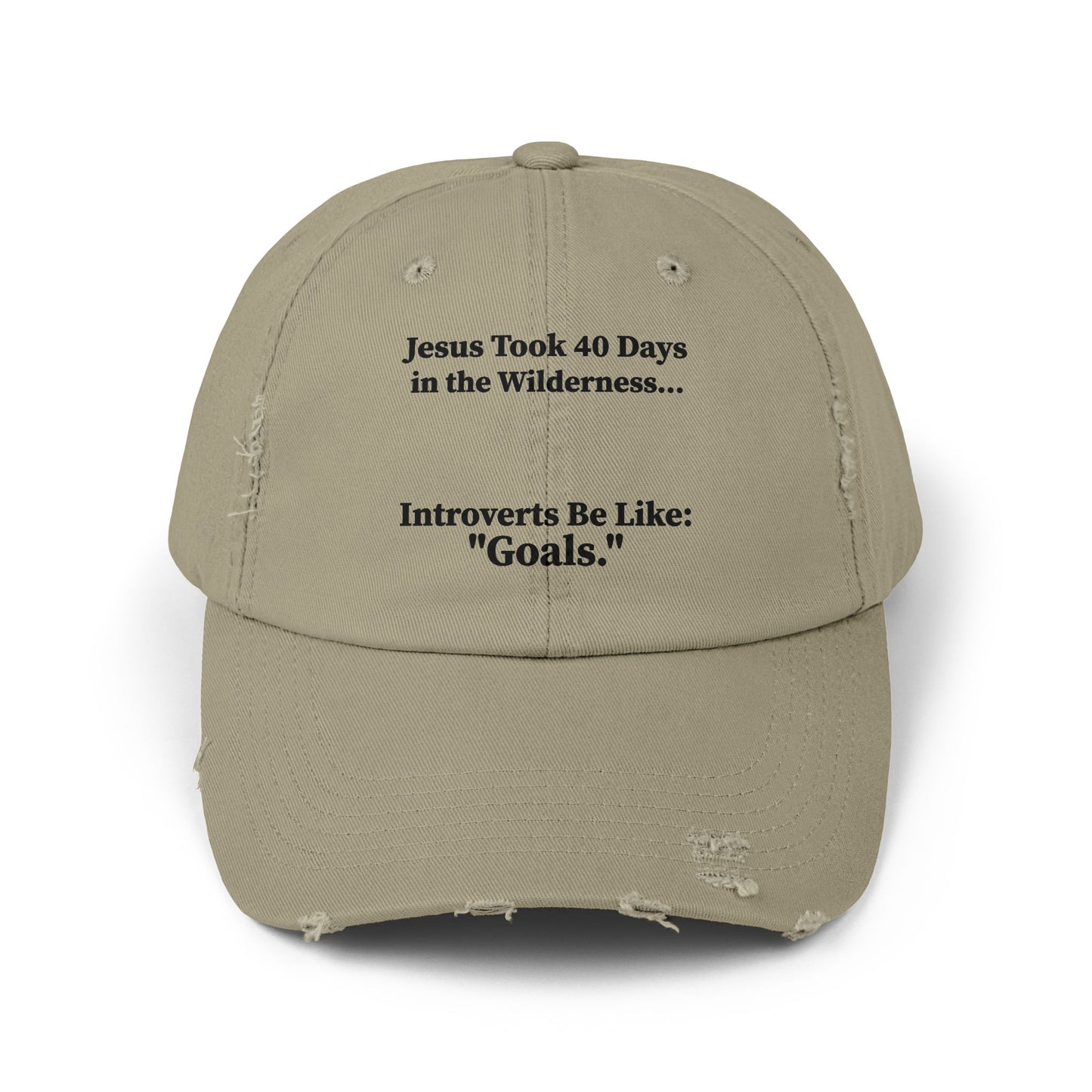 Unisex Distressed Cap with Motivational Quotes