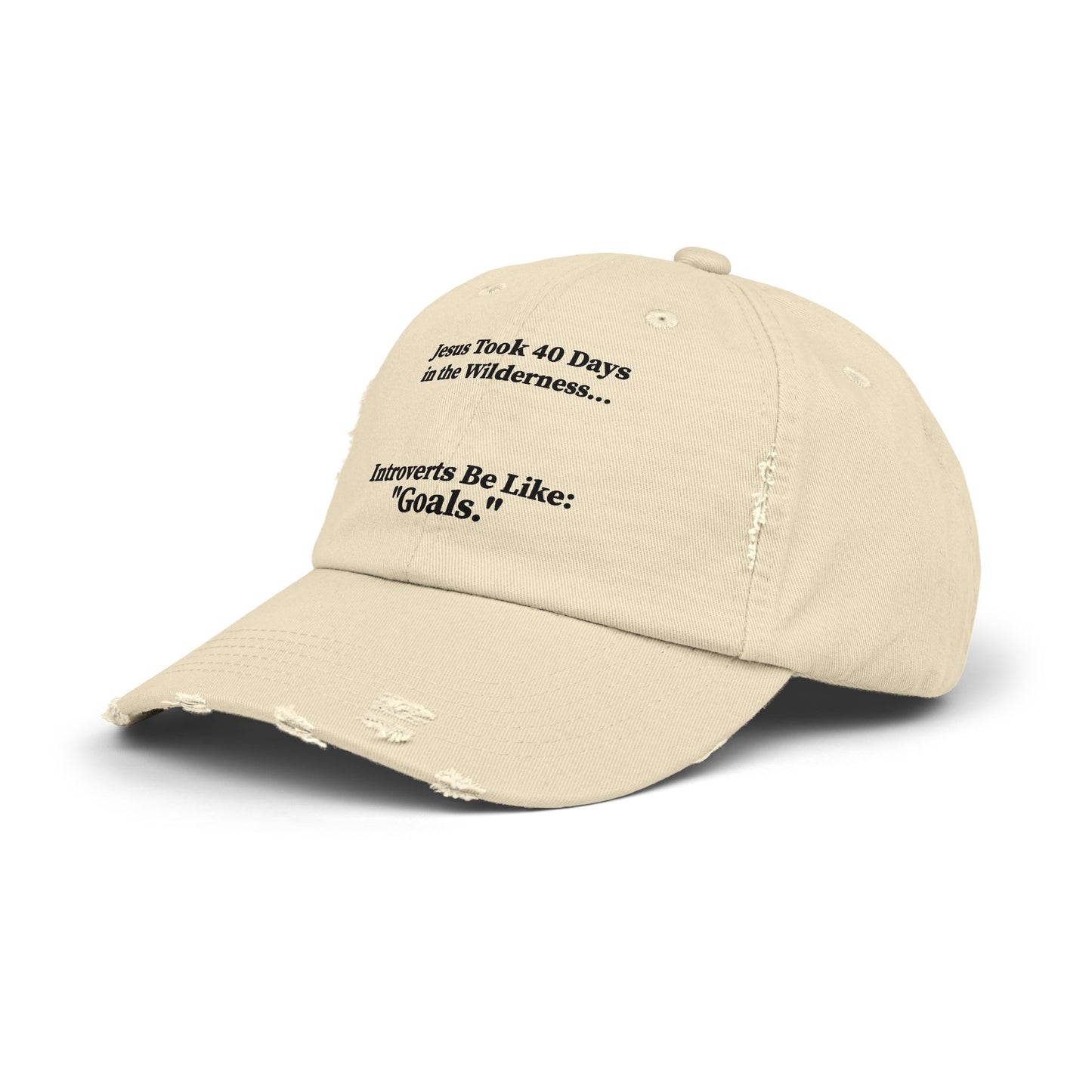 Unisex Distressed Cap with Motivational Quotes