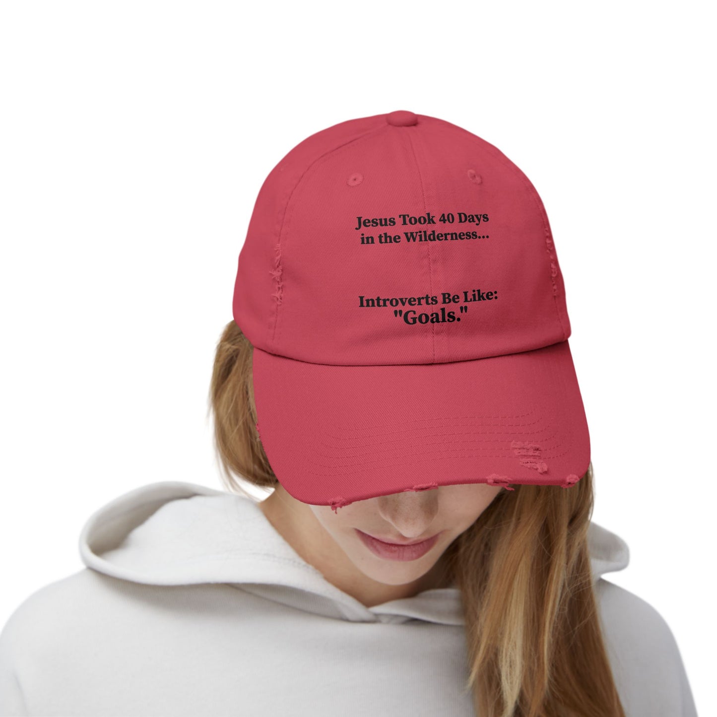 Unisex Distressed Cap with Motivational Quotes
