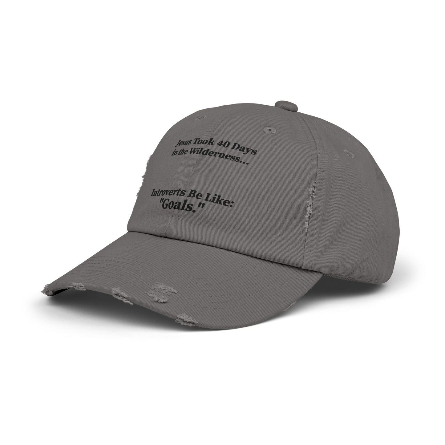 Unisex Distressed Cap with Motivational Quotes