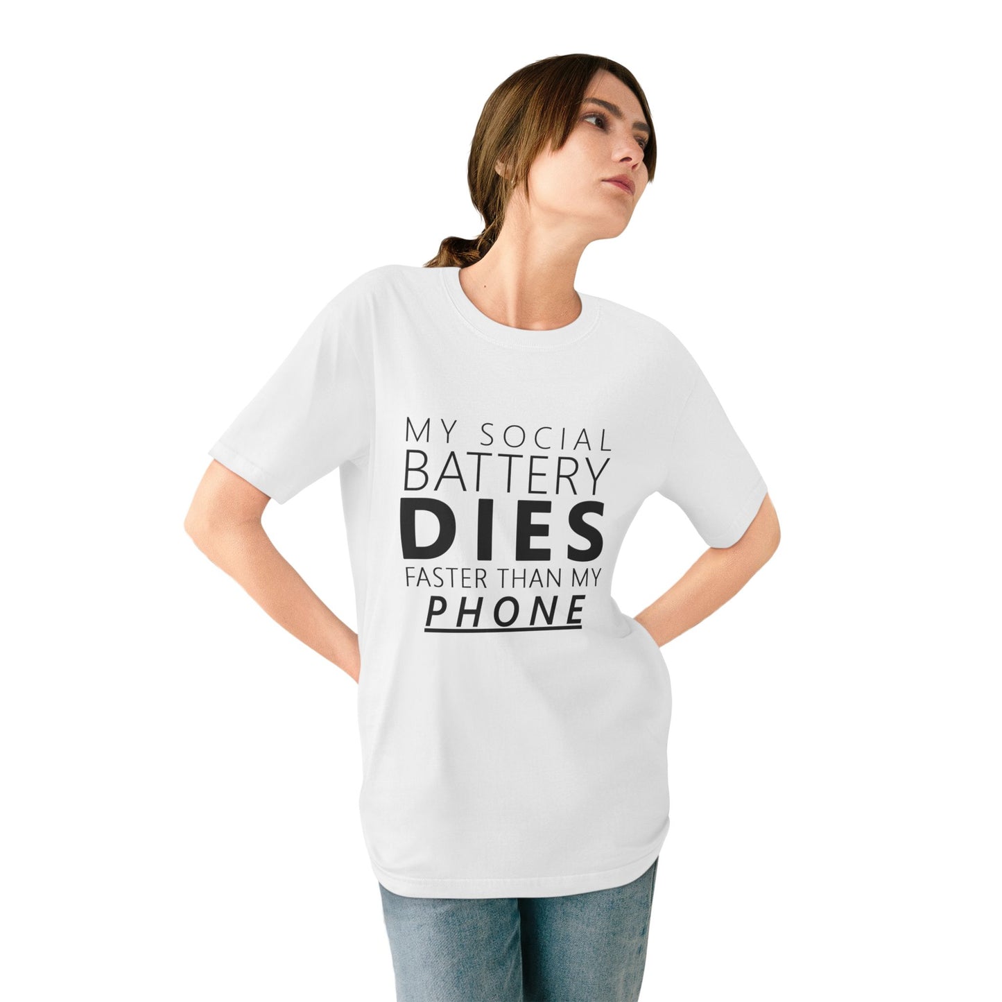 My Social Battery Dies Organic Unisex T-Shirt
