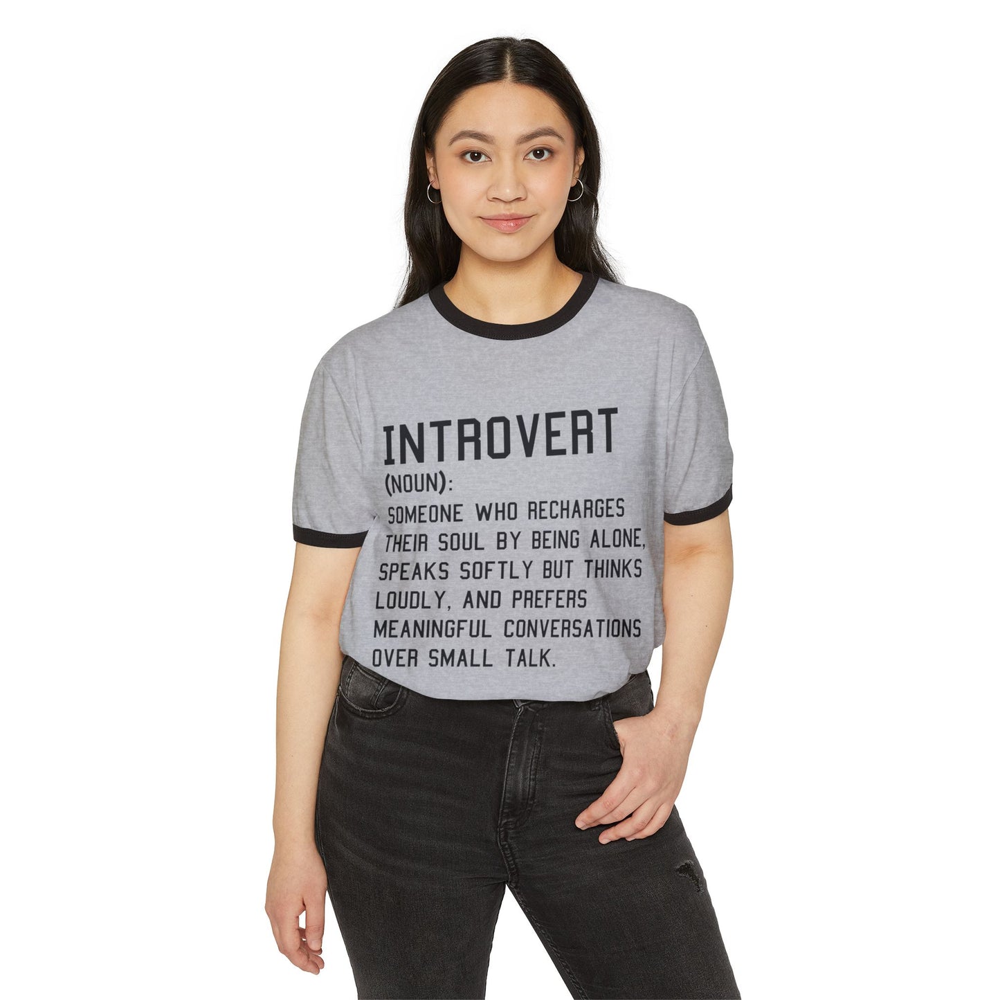 Unisex Introvert Cotton Ringer Unisex T-Shirt