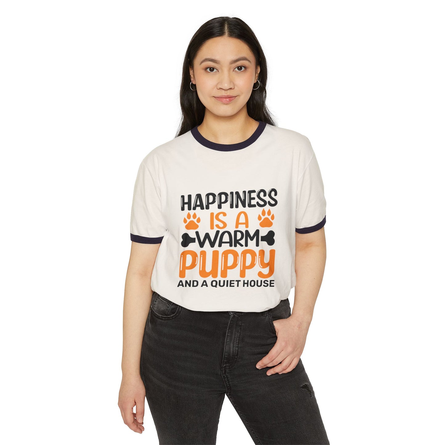 Warm Puppy Cotton Ringer Unisex T-Shirt