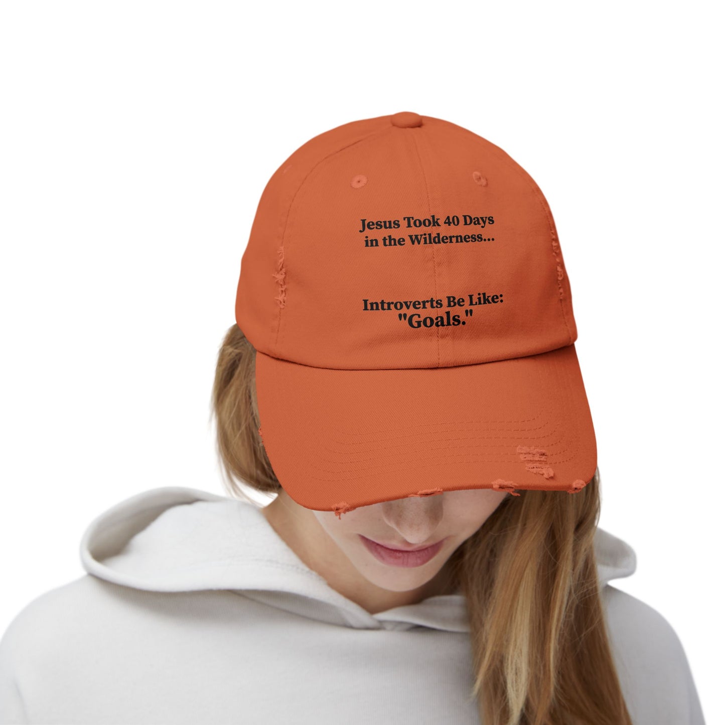Unisex Distressed Cap with Motivational Quotes