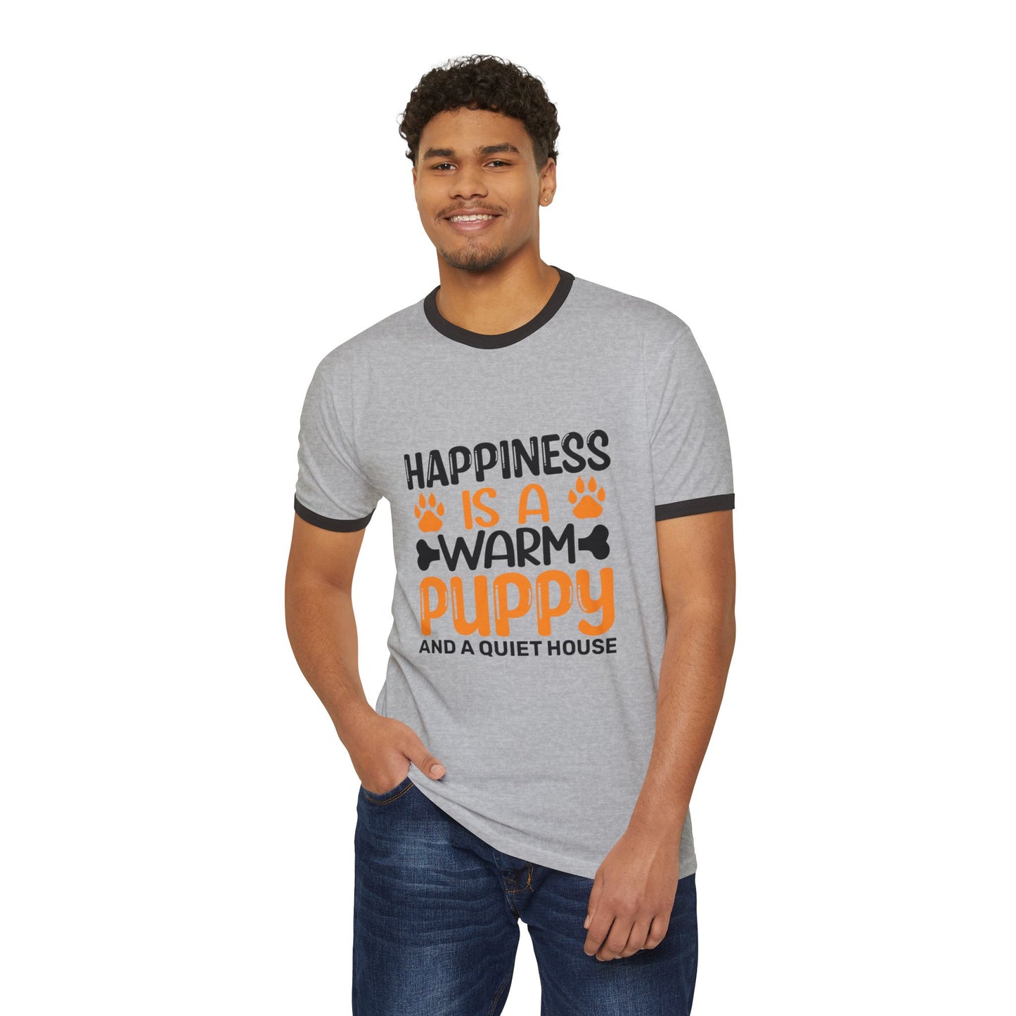 Warm Puppy Cotton Ringer Unisex T-Shirt