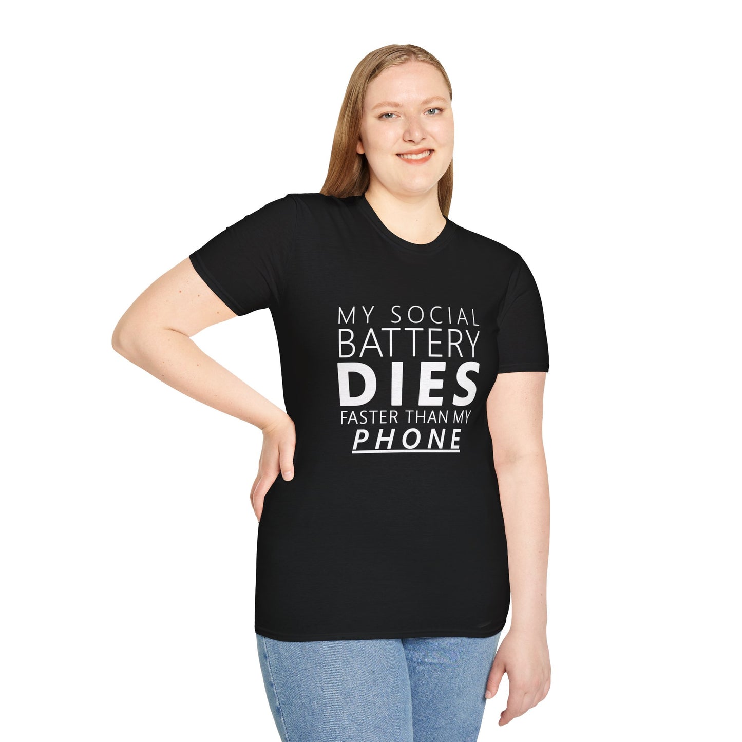 My Social Battery Dies Unisex T-Shirt