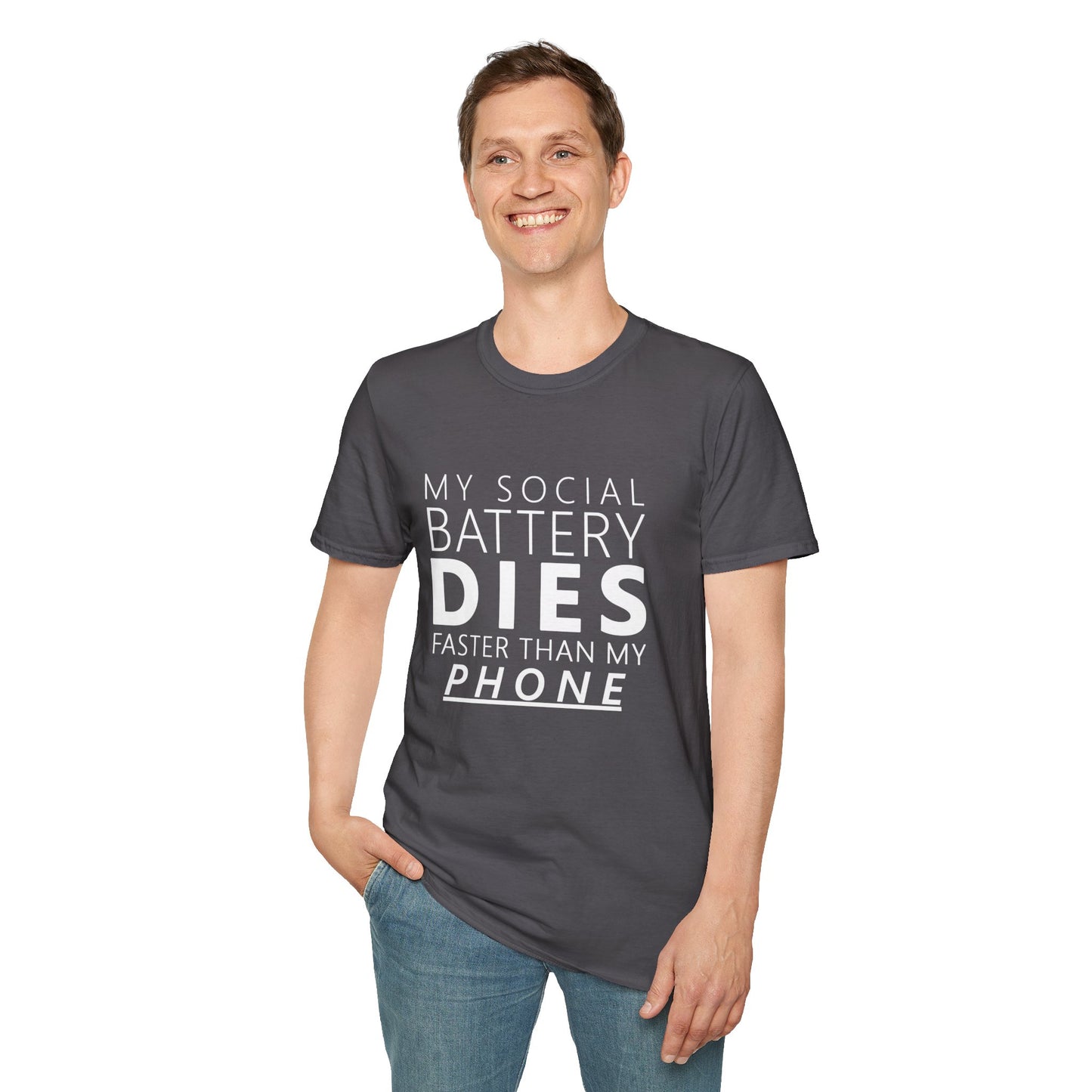 My Social Battery Dies Unisex T-Shirt
