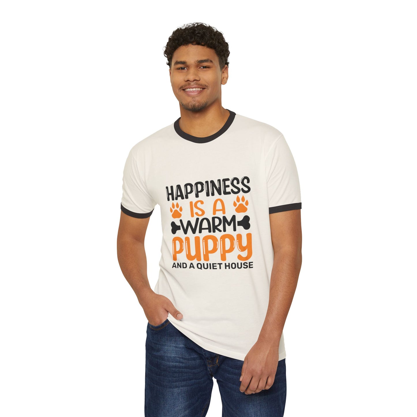 Warm Puppy Cotton Ringer Unisex T-Shirt