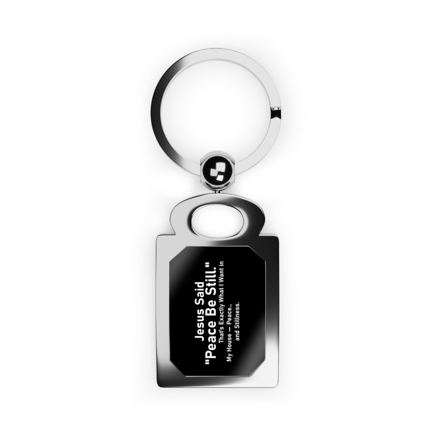 Inspirational Peace Be Still Rectangle Keyring