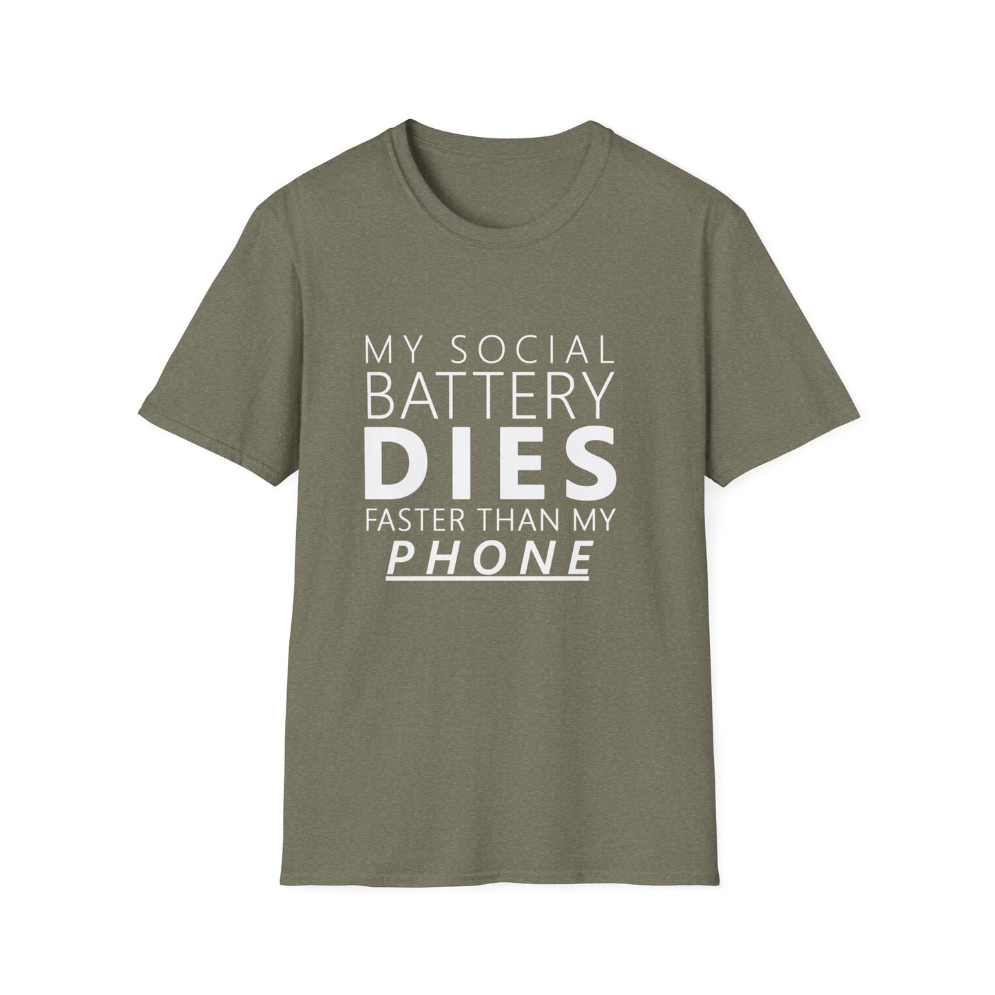 My Social Battery Dies Unisex T-Shirt