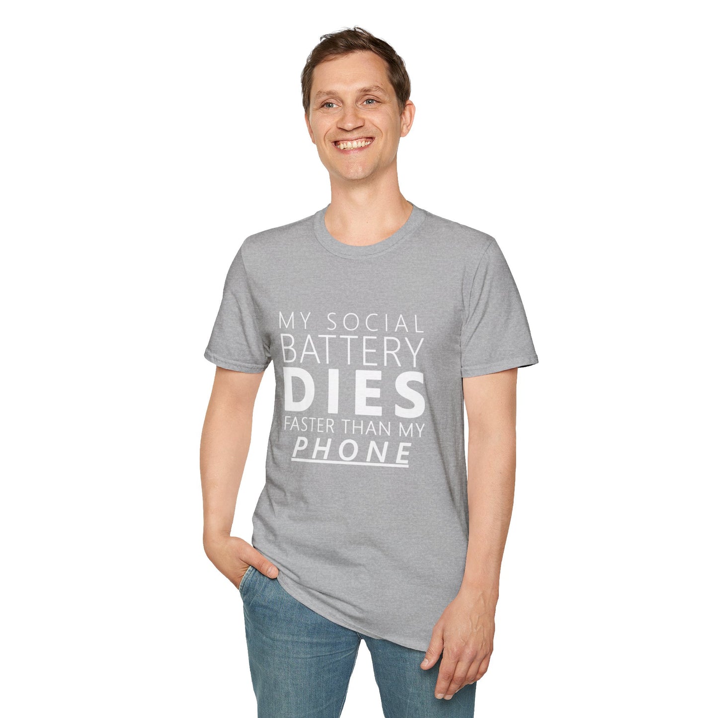My Social Battery Dies Unisex T-Shirt