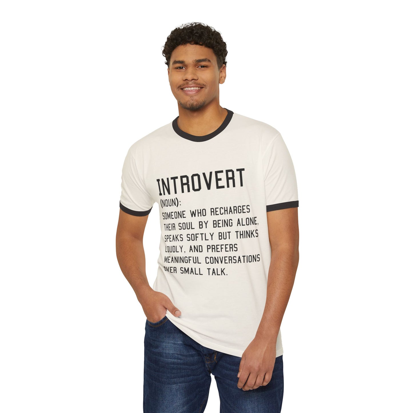 Unisex Introvert Cotton Ringer Unisex T-Shirt