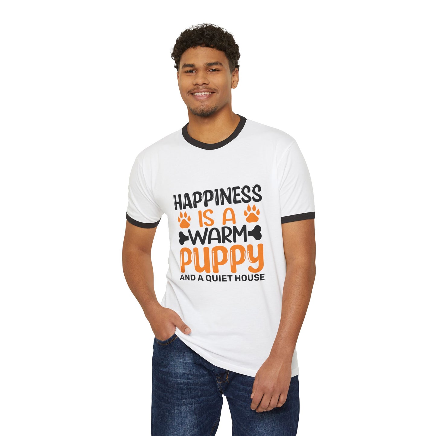 Warm Puppy Cotton Ringer Unisex T-Shirt