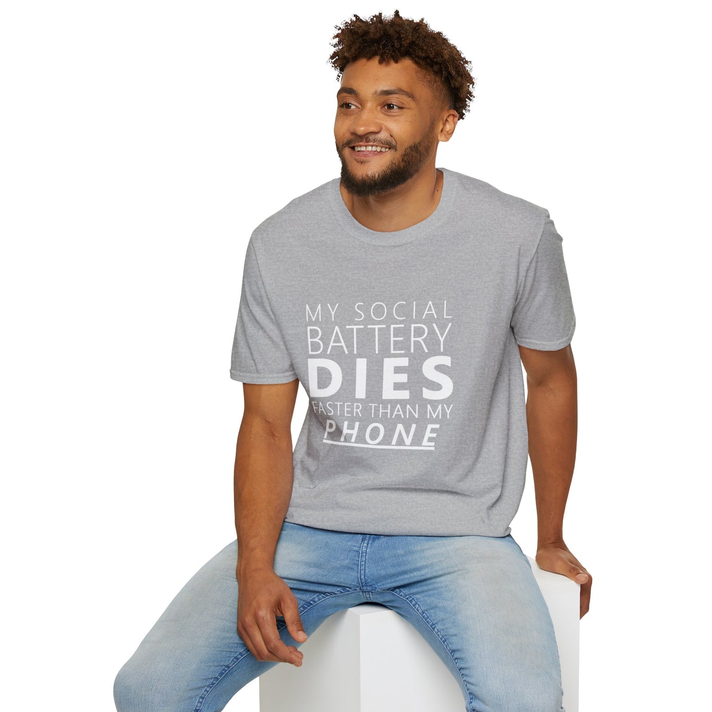 My Social Battery Dies Unisex T-Shirt