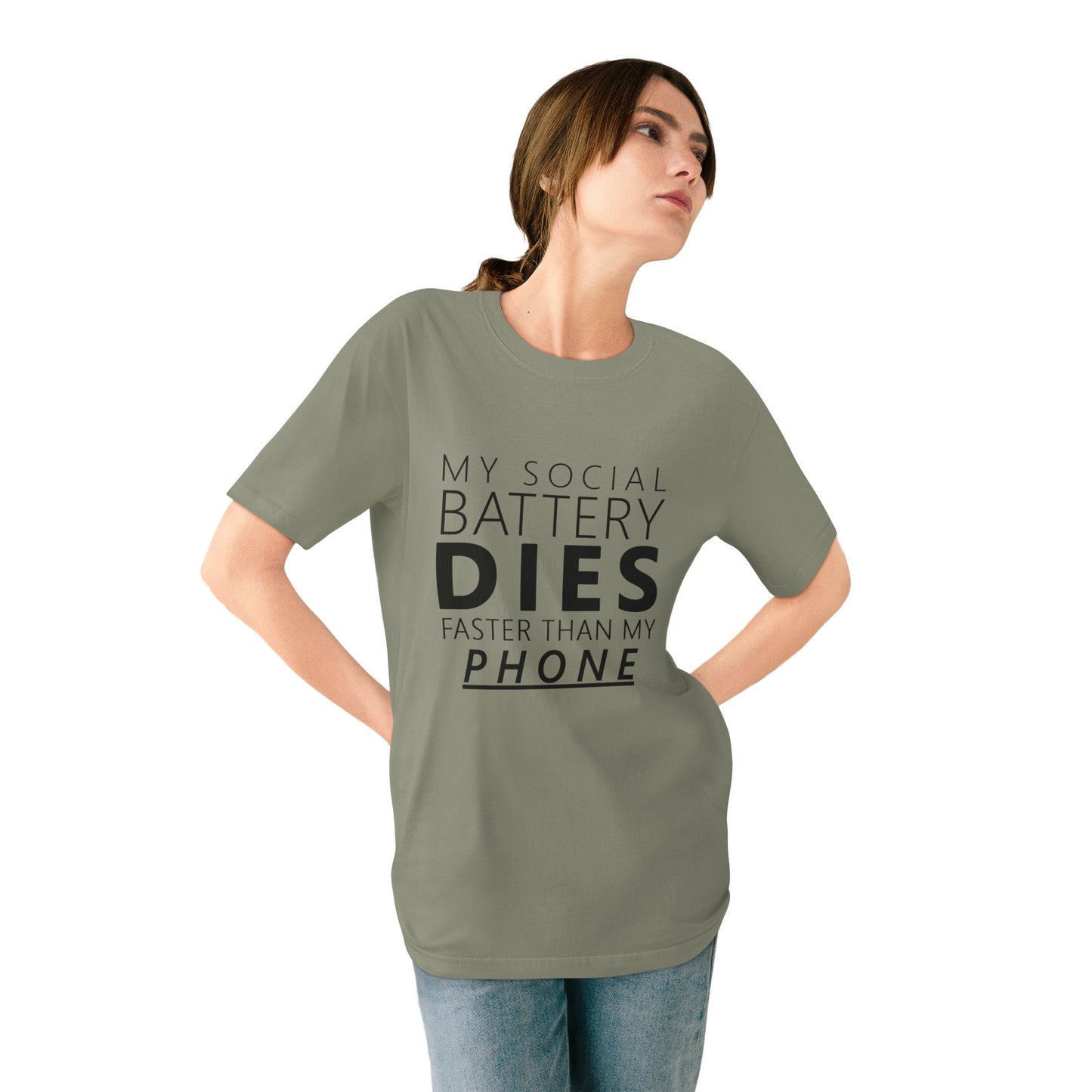 My Social Battery Dies Organic Unisex T-Shirt