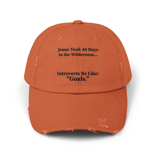 Unisex Distressed Cap with Motivational Quotes