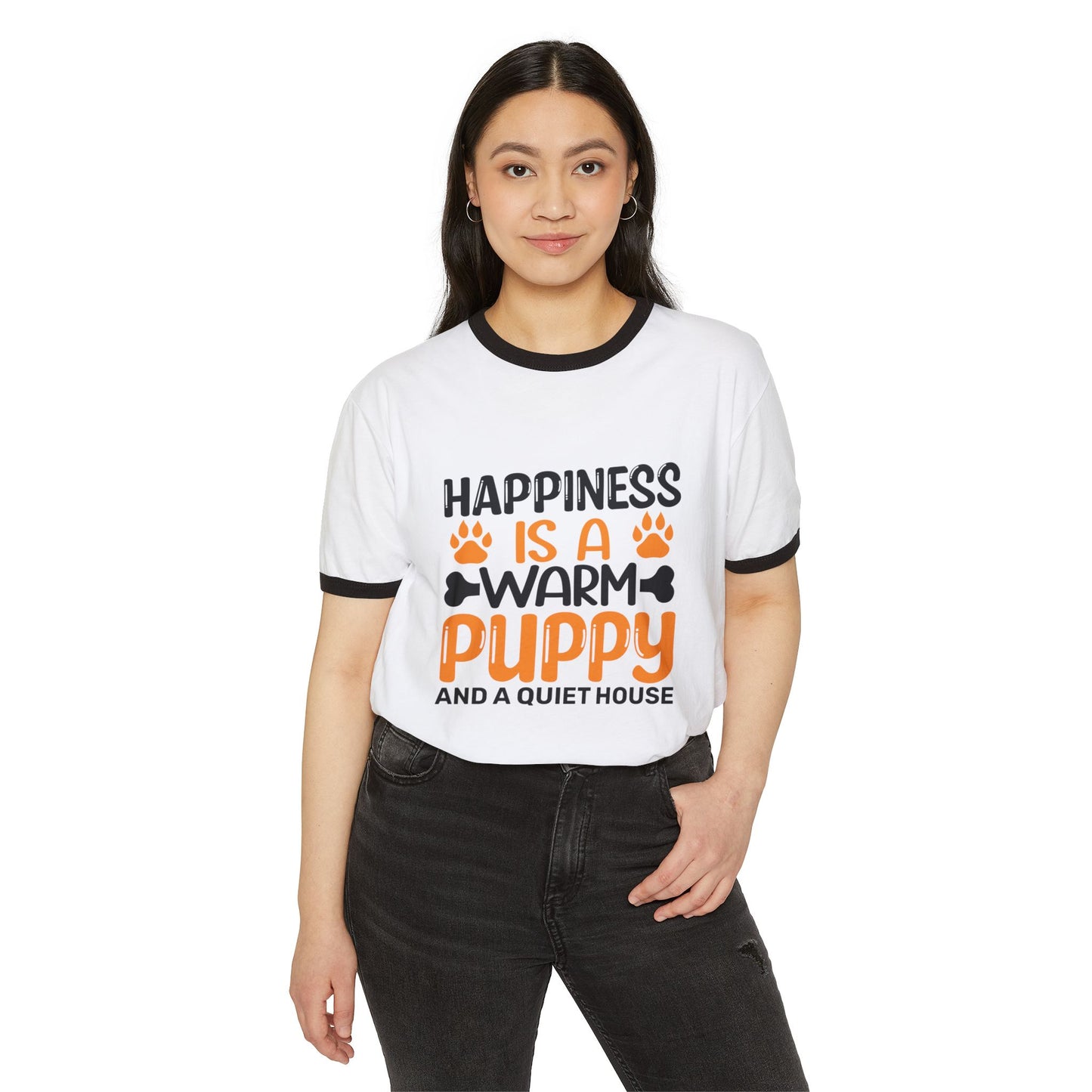 Warm Puppy Cotton Ringer Unisex T-Shirt