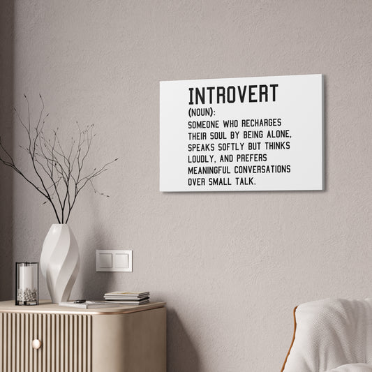 Minimalist Canvas Introvert Wall Art