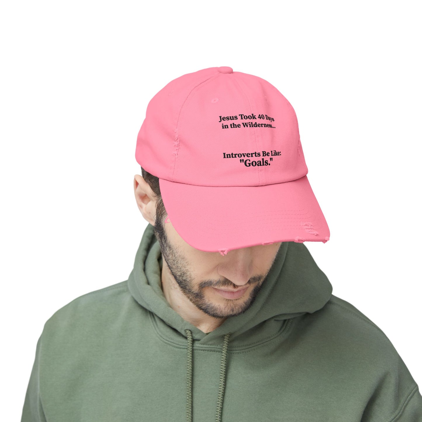Unisex Distressed Cap with Motivational Quotes
