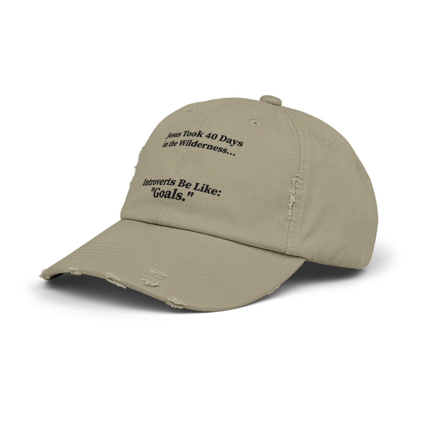 Unisex Distressed Cap with Motivational Quotes