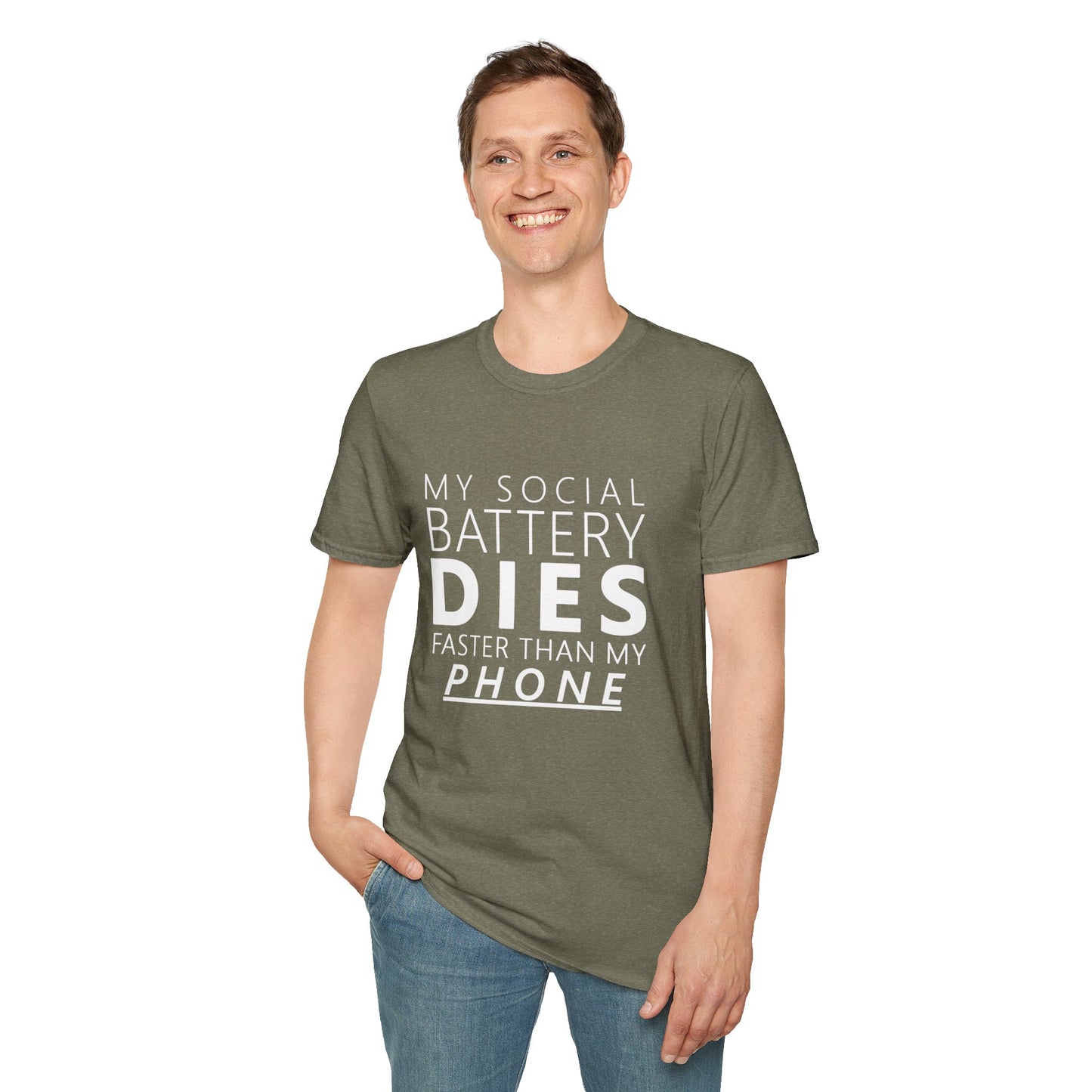 My Social Battery Dies Unisex T-Shirt