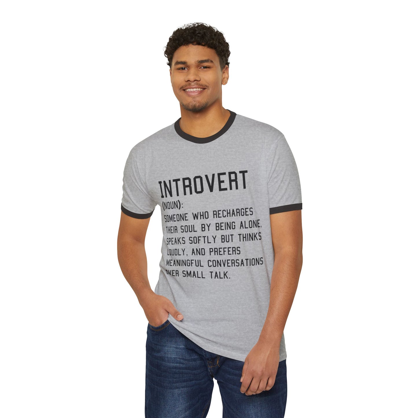 Unisex Introvert Cotton Ringer Unisex T-Shirt