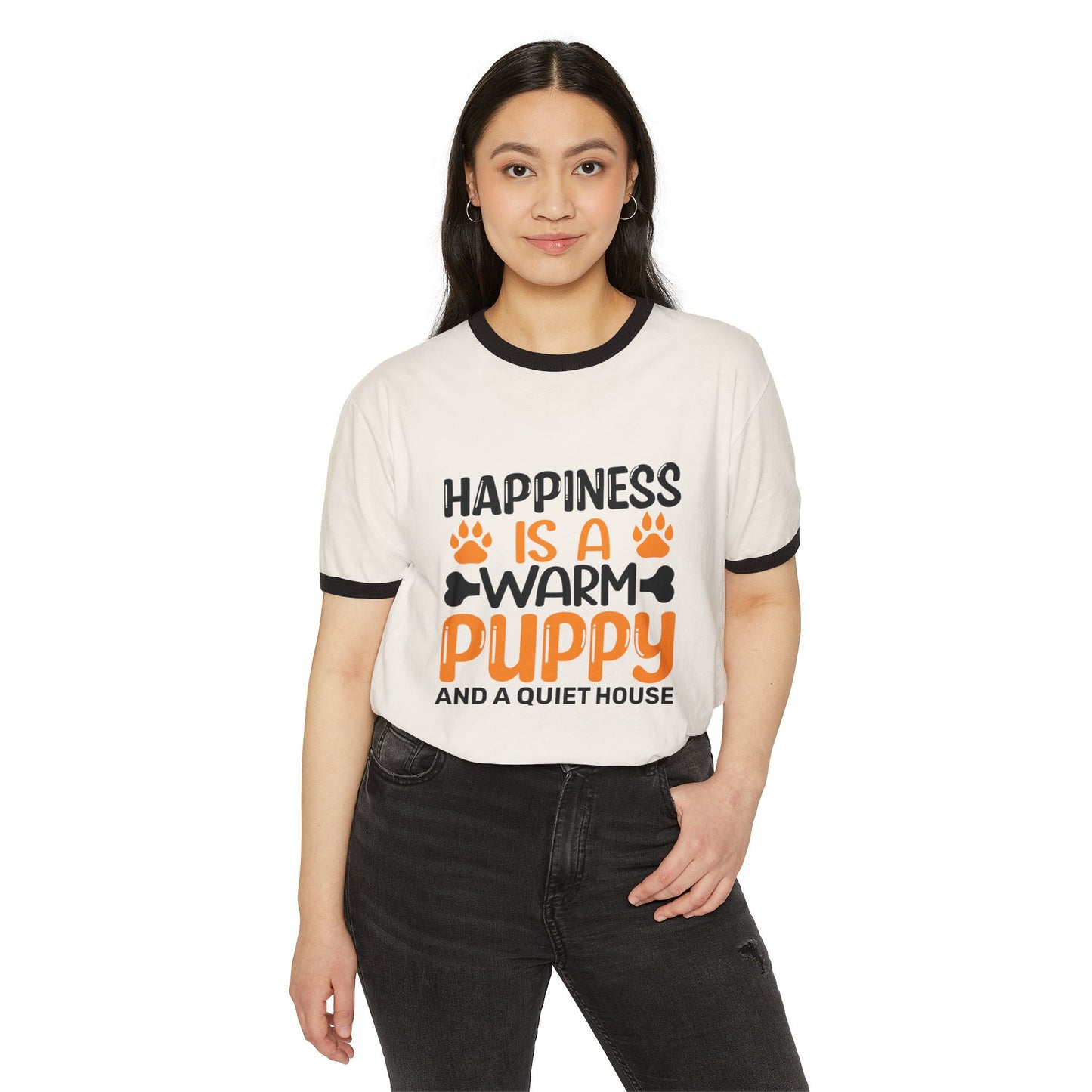 Warm Puppy Cotton Ringer Unisex T-Shirt
