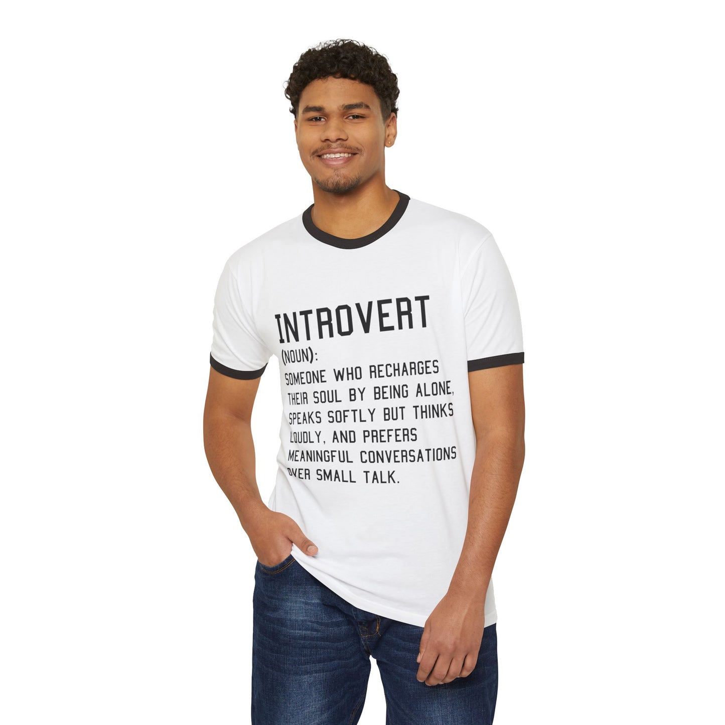 Unisex Introvert Cotton Ringer Unisex T-Shirt