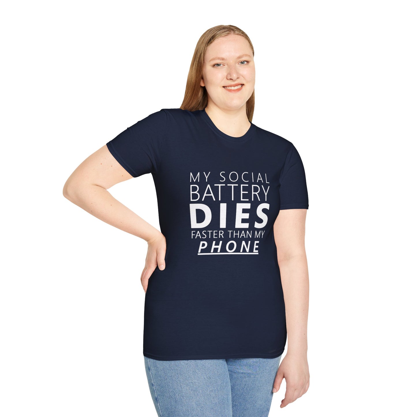 My Social Battery Dies Unisex T-Shirt