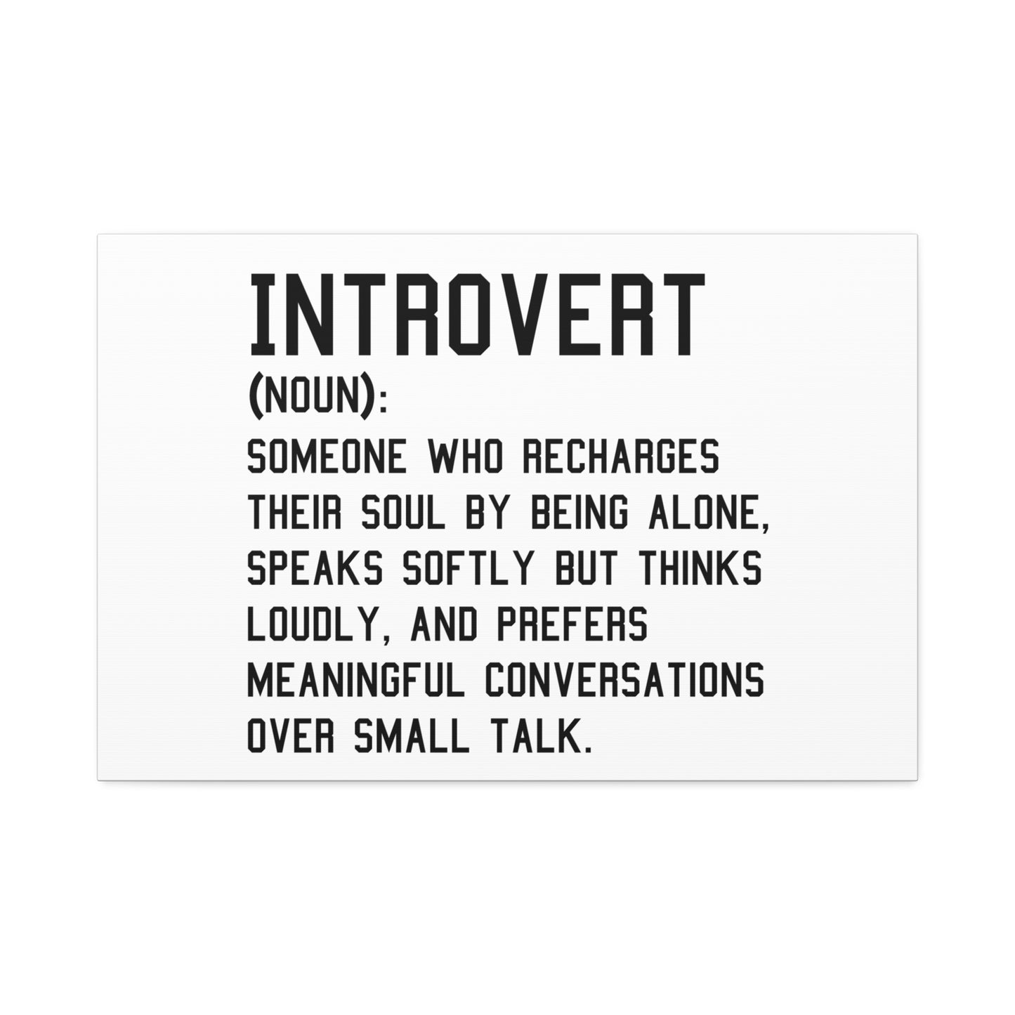 Minimalist Canvas Introvert Wall Art