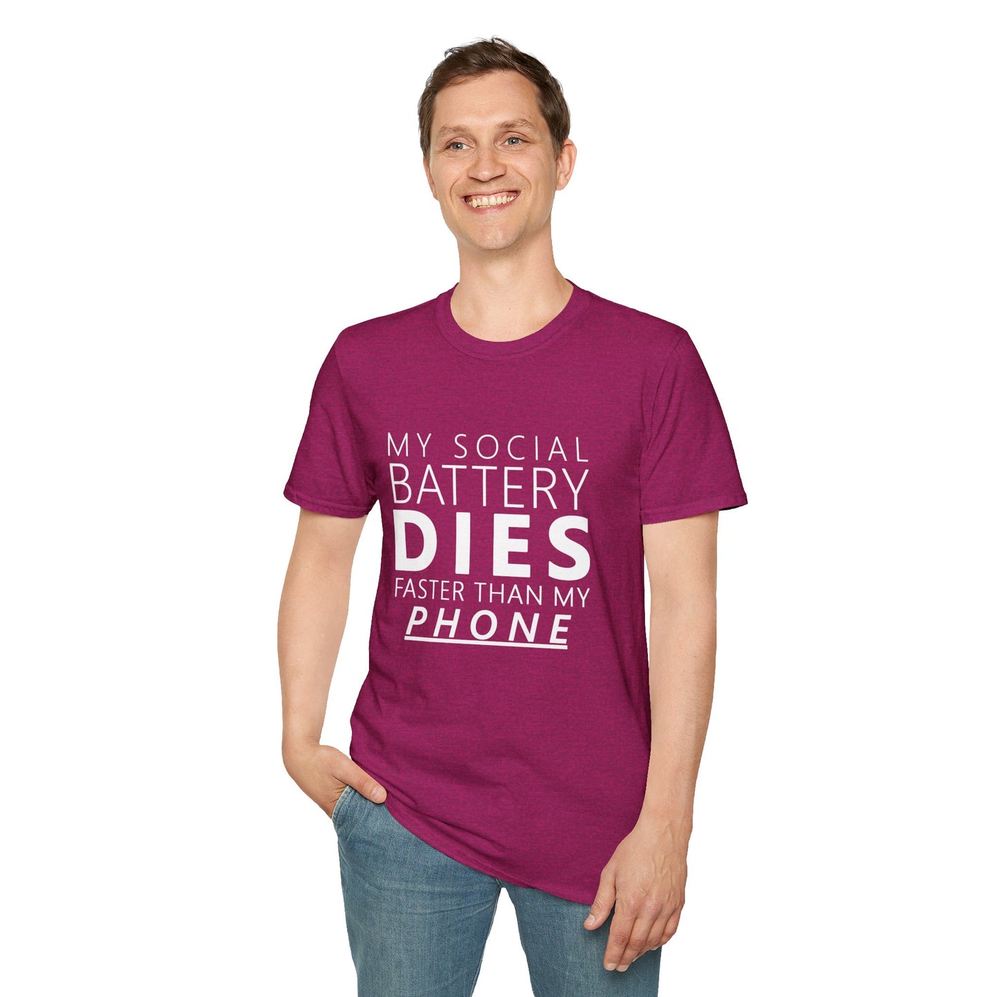 My Social Battery Dies Unisex T-Shirt