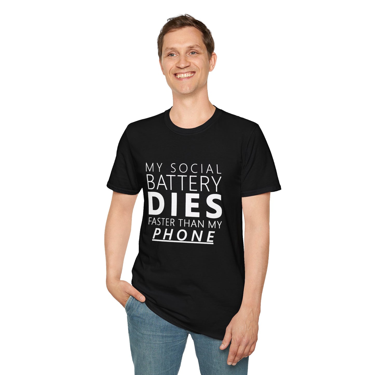 My Social Battery Dies Unisex T-Shirt