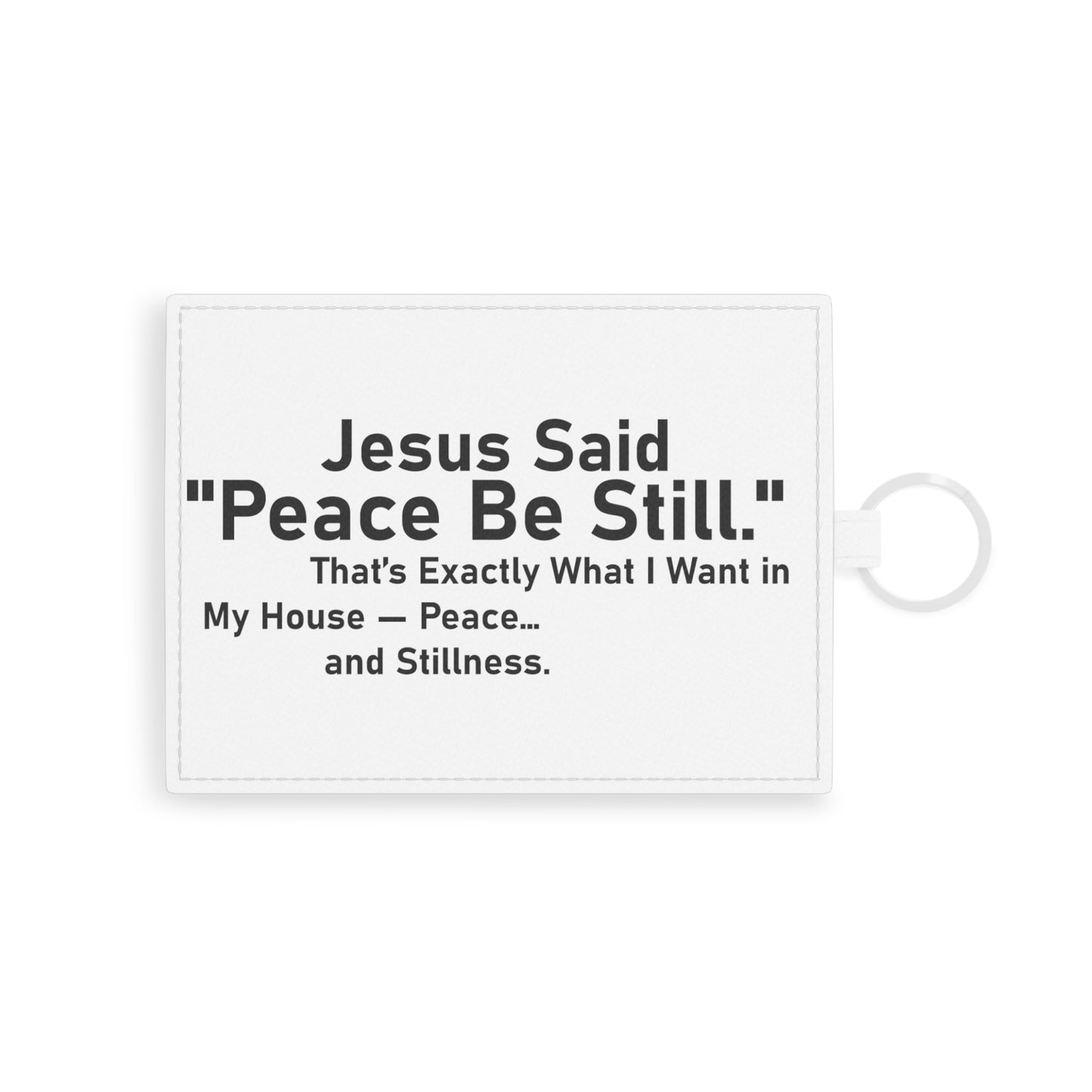 Inspirational Saffiano Leather Card Holder with Quote