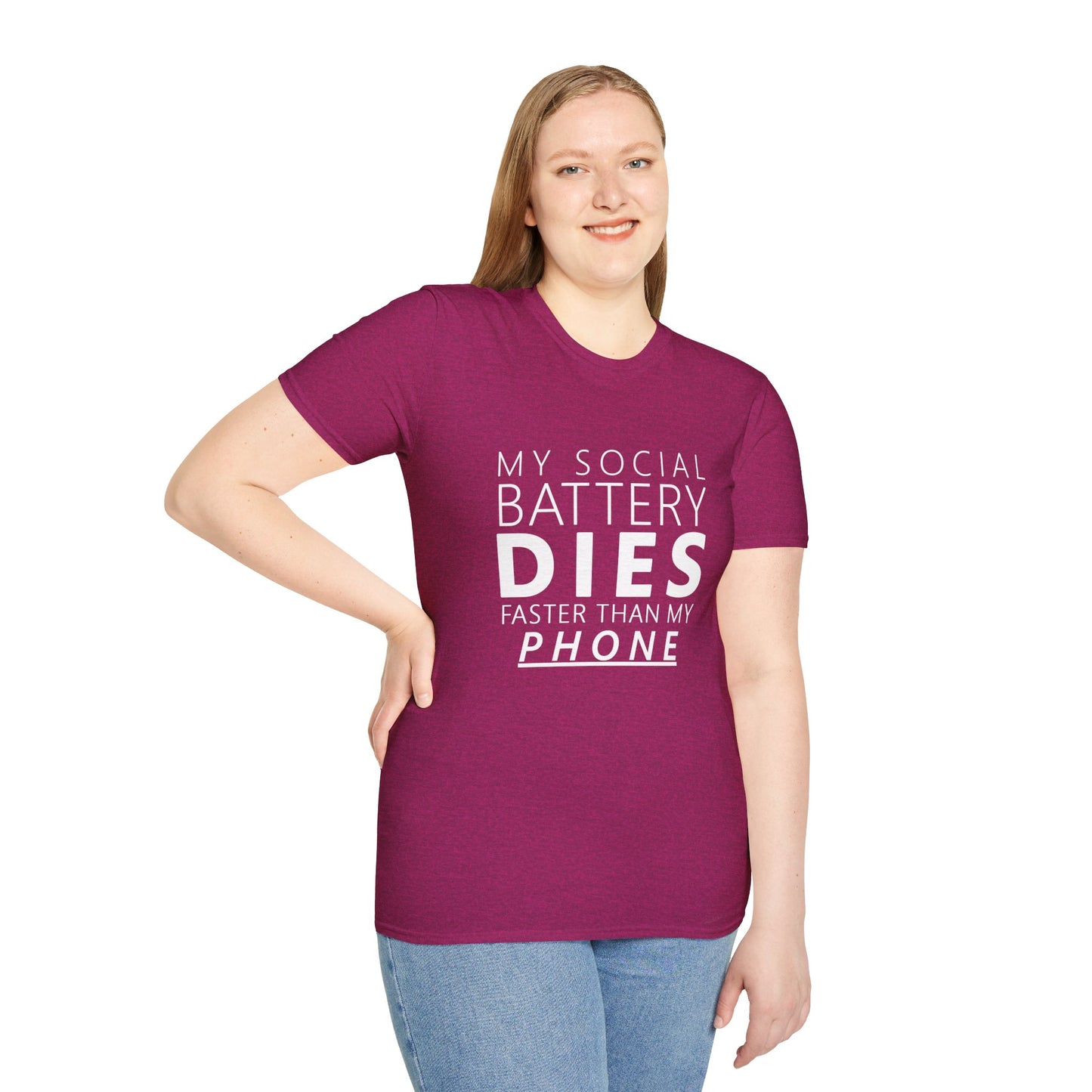 My Social Battery Dies Unisex T-Shirt