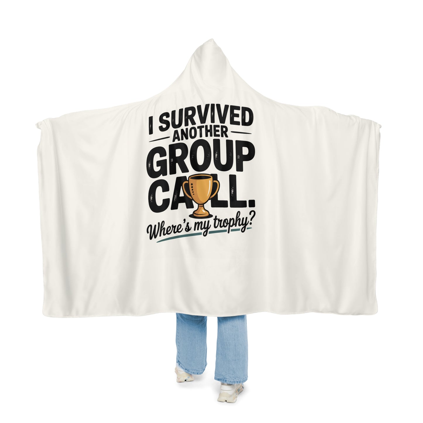 Cozy Group Call Snuggle Blanket, Hooded Throw for Zoom Meetings, Funny Gift for Remote Workers, Comfort in Style, Work from Home Essentials