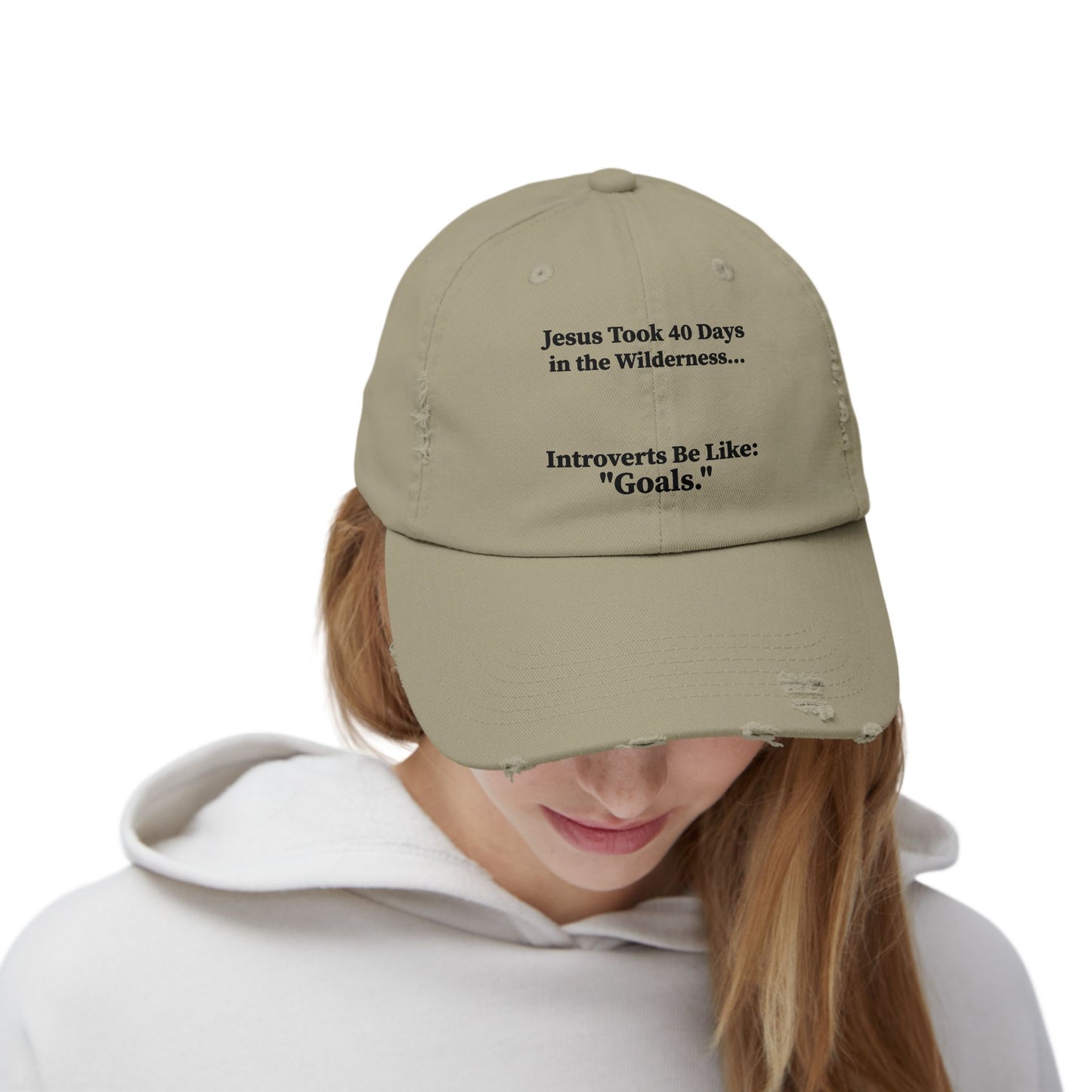 Unisex Distressed Cap with Motivational Quotes