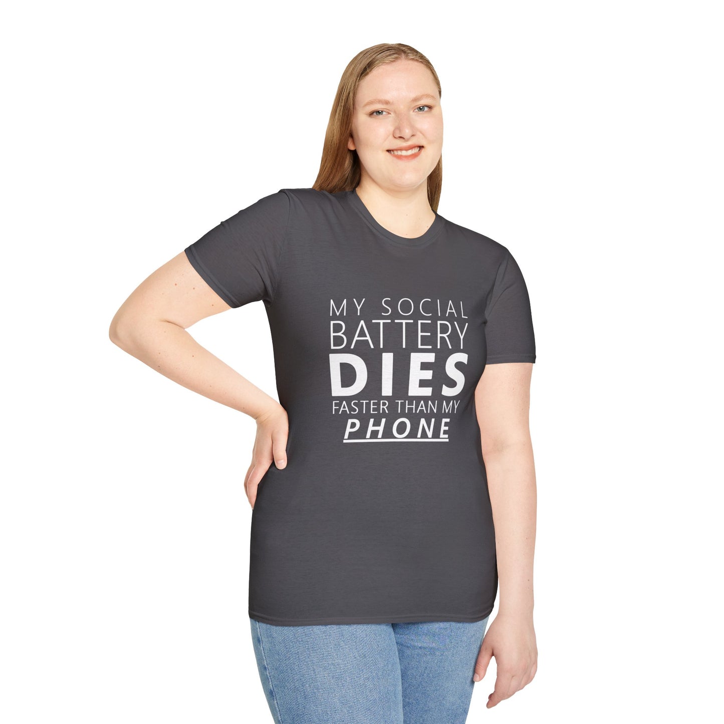 My Social Battery Dies Unisex T-Shirt