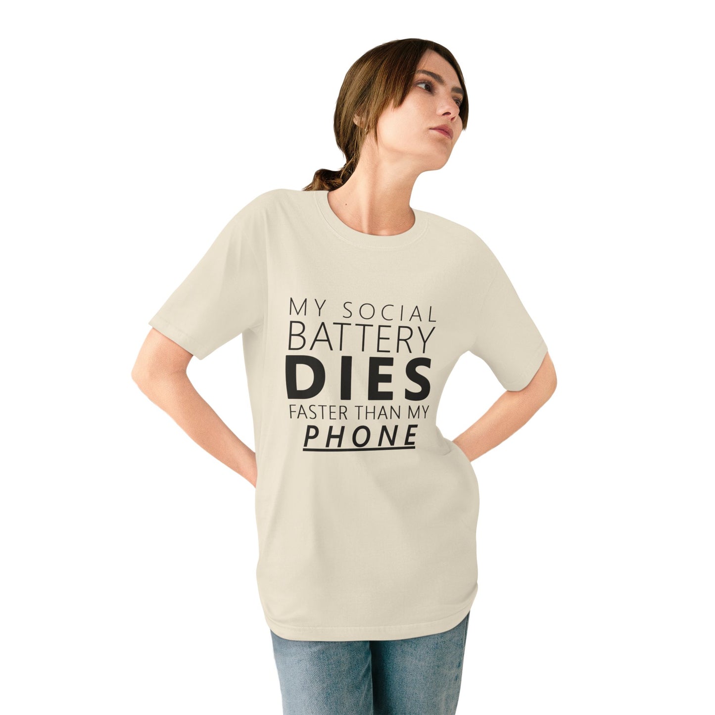 My Social Battery Dies Organic Unisex T-Shirt