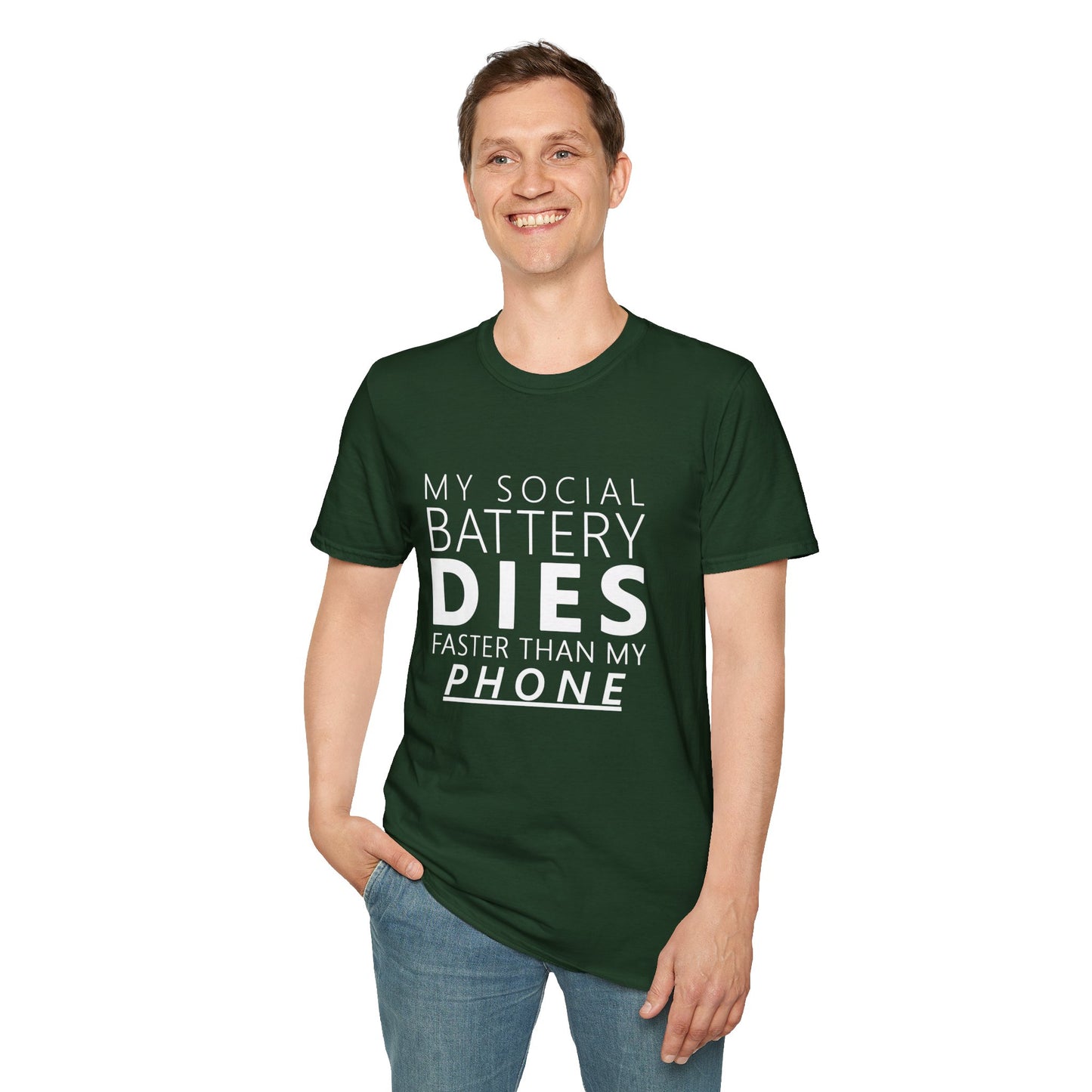 My Social Battery Dies Unisex T-Shirt