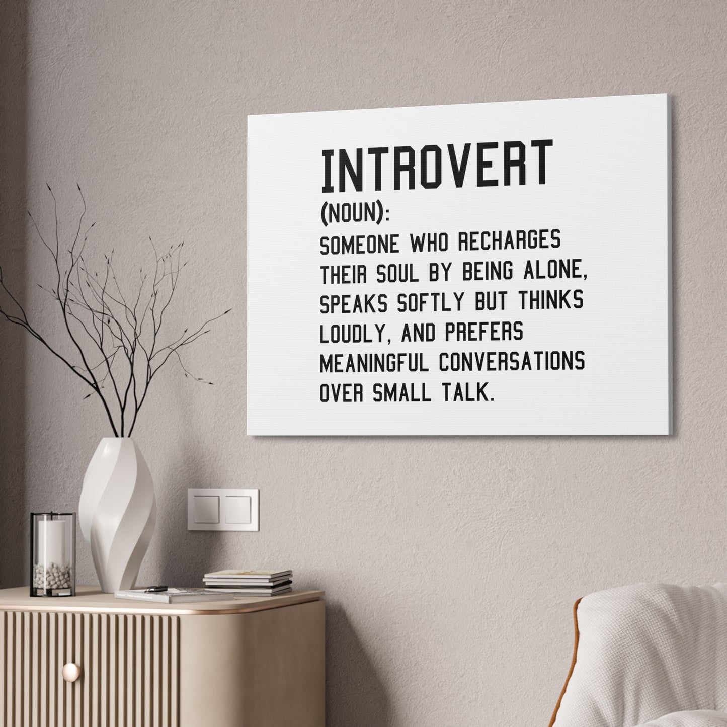 Minimalist Canvas Introvert Wall Art
