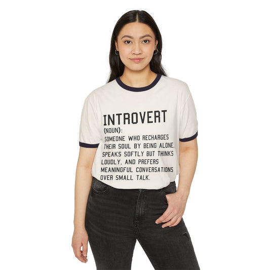 Unisex Introvert Cotton Ringer Unisex T-Shirt